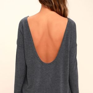 Afternoon Daydream Blue Backless Scoop Sweater | M